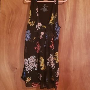 Black floral dress top